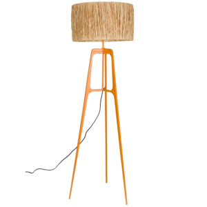 Oranžov&aacute; stojac&iacute; lampa DUTCHBONE AFRA 157 cm z př&iacute;rodn&iacute;ch vl&aacute;ken