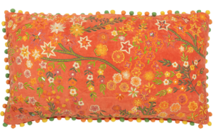 Oranžov&yacute; sametov&yacute; pol&scaron;t&aacute;ř J-line Florry 65 x 35 cm