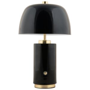 Present time Čern&aacute; kovov&aacute; nab&iacute;jec&iacute; stoln&iacute; LED lampa Reya