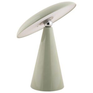Present time Světle zelen&aacute; kovov&aacute; nab&iacute;jec&iacute; LED lampa Poppy