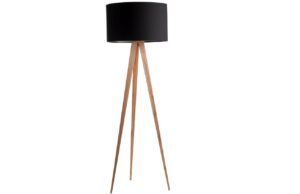 Př&iacute;rodn&iacute; stojac&iacute; lampa ZUIVER TRIPOD s čern&yacute;m st&iacute;nidlem