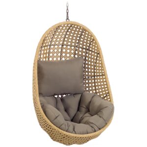 Př&iacute;rodn&iacute; z&aacute;věsn&eacute; křeslo z uměl&eacute;ho ratanu Kave Home Cira