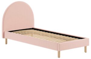 Růžov&aacute; boucl&eacute; postel Vipack Moon 90 x 200 cm