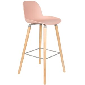 Růžov&aacute; plastov&aacute; barov&aacute; židle ZUIVER ALBERT KUIP 75 cm