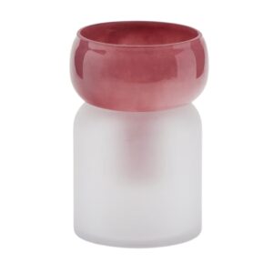 Růžov&aacute; skleněn&aacute; v&aacute;za Kave Home Kelse 19 cm