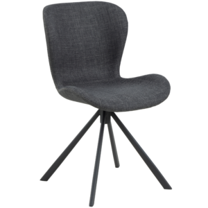 Scandi Tmavě &scaron;ed&aacute; čalouněn&aacute; j&iacute;deln&iacute; židle Matylda