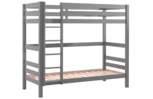 &Scaron;ed&aacute; borovicov&aacute; dvoupatrov&aacute; postel Vipack Pino 90 x 200 cm s r&aacute;mem uprostřed