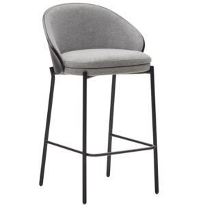 &Scaron;ed&aacute; čalouněn&aacute; barov&aacute; židle Kave Home Eamy II. 65 cm