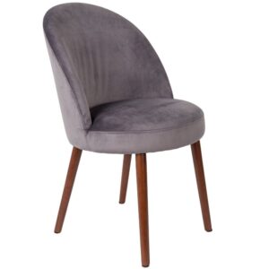 &Scaron;ed&aacute; sametov&aacute; j&iacute;deln&iacute; židle DUTCHBONE Barbara