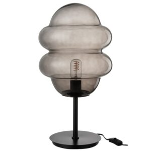 &Scaron;ed&aacute; skleněn&aacute; stoln&iacute; lampa J-line Sponky