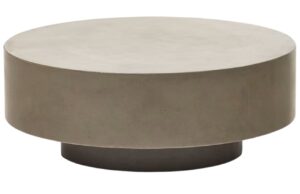 &Scaron;ed&yacute; cementov&yacute; konferenčn&iacute; stolek Kave Home Garbet 80 cm