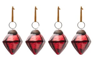Set čtyř skleněn&yacute;ch v&aacute;nočn&iacute;ch ozdob Kave Home Argin 6 cm