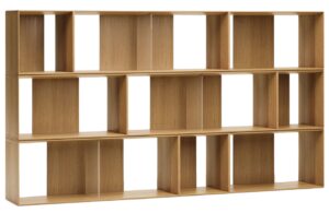 Set dev&iacute;ti dubov&yacute;ch modul&aacute;rn&iacute;ch polic Kave Home Litto