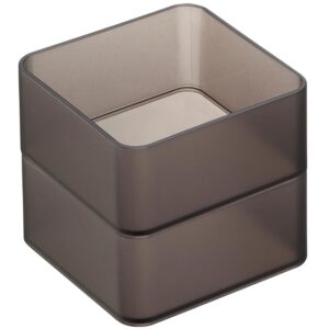 Set dvou kouřově &scaron;ed&yacute;ch plastov&yacute;ch organiz&eacute;rů Yamazaki Tower 8 x 8 cm