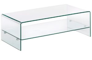 Skleněn&yacute; konferenčn&iacute; stolek Kave Home Burano 110 x 55 cm