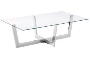 Skleněn&yacute; konferenčn&iacute; stolek Kave Home Plam 120 x 70 cm
