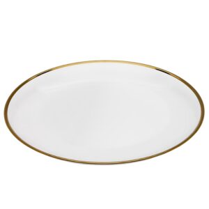 Skleněn&yacute; tal&iacute;ř se zlat&yacute;m okrajem Kave Home Nelie 27 cm