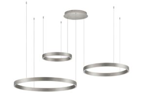 Stř&iacute;brn&eacute; kovov&eacute; z&aacute;věsn&eacute; LED světlo Nova Luce Elowen 148 cm