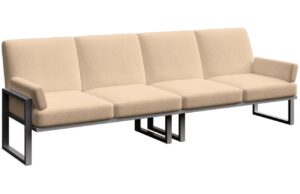 Světle hněd&aacute; čtyřm&iacute;stn&aacute; zahradn&iacute; pohovka MESONICA Soledo s antracitovou podnož&iacute; 270 cm