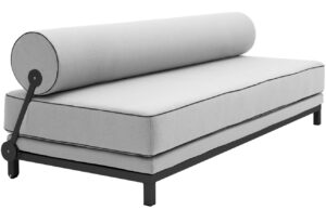 Světle &scaron;ed&aacute; čalouněn&aacute; dvoum&iacute;stn&aacute; rozkl&aacute;dac&iacute; pohovka Softline Sleep 204 cm