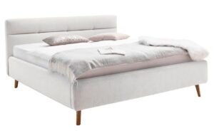 Světle &scaron;ed&aacute; dvoulůžkov&aacute; postel Meise M&ouml;bel Lotte 160 x 200 cm s &uacute;ložn&yacute;m prostorem