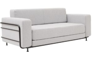 Světle &scaron;ed&aacute; l&aacute;tkov&aacute; rozkl&aacute;dac&iacute; pohovka Softline Silver 183 cm