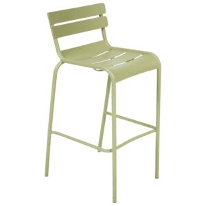 Světle zelen&aacute; kovov&aacute; barov&aacute; židle Fermob Luxembourg 80 cm