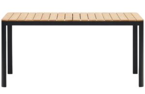 Teakov&yacute; zahradn&iacute; j&iacute;deln&iacute; stůl Kave Home Bona s černou podnož&iacute; 163 x 90 cm