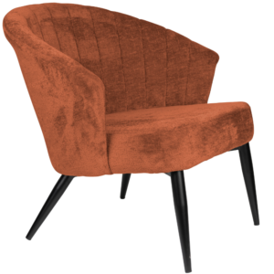 Terakotově hněd&eacute; čalouněn&eacute; lounge křeslo DUTCHBONE GEORGIA