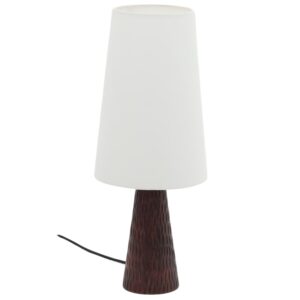 Tmav&aacute; dřevěn&aacute; stoln&iacute; lampa Kave Home Amire