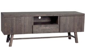 Tmavě hněd&yacute; dubov&yacute; TV stolek ROWICO BROOKLYN 160 x 45 cm