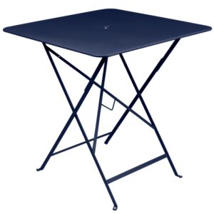 Tmavě modr&yacute; kovov&yacute; skl&aacute;dac&iacute; stůl Fermob Bistro 71 x 71 cm
