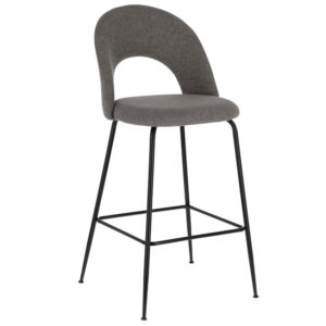 Tmavě &scaron;ed&aacute; l&aacute;tkov&aacute; barov&aacute; židle Kave Home Mahalia 63 cm