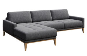 Tmavě &scaron;ed&aacute; l&aacute;tkov&aacute; rohov&aacute; pohovka MESONICA Musso Tufted I
