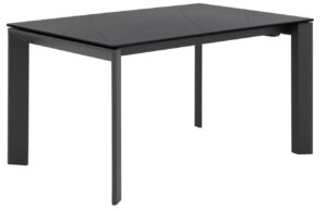 Tmavě &scaron;ed&yacute; keramick&yacute; rozkl&aacute;dac&iacute; j&iacute;deln&iacute; stůl Somcasa Tamara 160/240 x 90 cm s černou podnož&iacute;