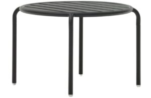 Tmavě &scaron;ed&yacute; kovov&yacute; zahradn&iacute; konferenčn&iacute; stolek Kave Home Joncols 60 cm