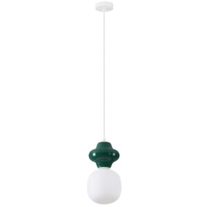 Tmavě zelen&eacute; z&aacute;věsn&eacute; světlo Nova Luce Clio 18 cm