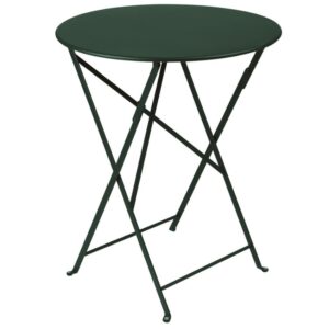 Tmavě zelen&yacute; kovov&yacute; skl&aacute;dac&iacute; stůl Fermob Bistro &Oslash; 60 cm
