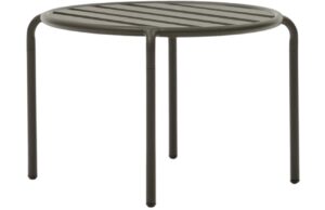 Tmavě zelen&yacute; kovov&yacute; zahradn&iacute; konferenčn&iacute; stolek Kave Home Joncols 60 cm