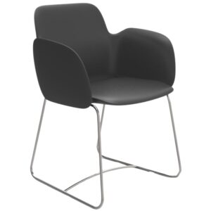 VONDOM Antracitově &scaron;ed&eacute; plastov&eacute; zahradn&iacute; křeslo PEZZETTINA