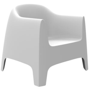VONDOM B&iacute;l&eacute; plastov&eacute; zahradn&iacute; lounge křeslo SOLID