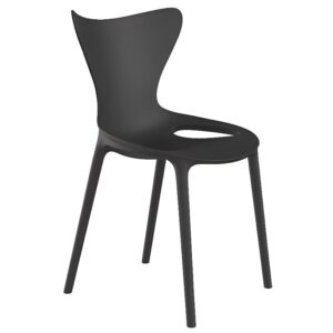 VONDOM Čern&aacute; plastov&aacute; dětsk&aacute; j&iacute;deln&iacute; židle LOVE MINI