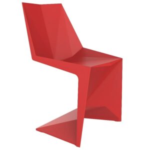 VONDOM Červen&aacute; plastov&aacute; dětsk&aacute; j&iacute;deln&iacute; židle VOXEL MINI