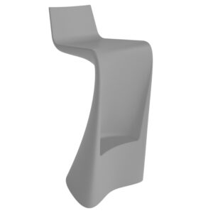 VONDOM Matně &scaron;ed&aacute; plastov&aacute; barov&aacute; židle WING 72 cm