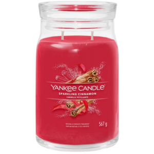 Velk&aacute; vonn&aacute; sv&iacute;čka Yankee Candle Sparkling Cinnamon Signature