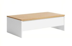 Vykl&aacute;pěc&iacute; b&iacute;l&yacute; konferenčn&iacute; stolek Kave Home Abilen 110 x 60 cm
