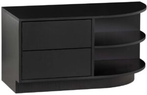 WOOOD Čern&yacute; borovicov&yacute; TV stolek Frederica 78 x 40 cm
