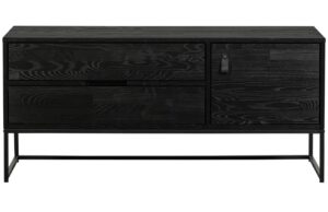 WOOOD Čern&yacute; dřevěn&yacute; TV stolek Sinai 120 x 44 cm