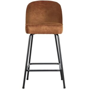 WOOOD Koňakově hněd&aacute; kožen&aacute; barov&aacute; židle Tergi 65 cm