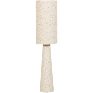 WOOOD Kr&eacute;mově b&iacute;l&aacute; boucl&eacute; stojac&iacute; lampa Loft 130 cm